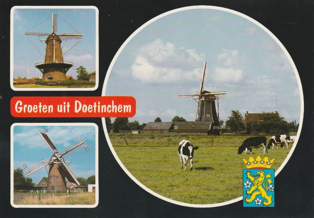 DOETINCHEM Molens Koeien Groeten, Verzenden, 1980 tot heden, Ongelopen, Gelderland