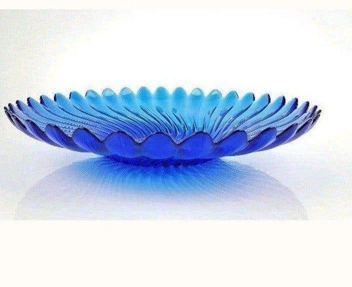 Prachtige kobaltblauwe glazen schaal - Vintage design, Ophalen of Verzenden