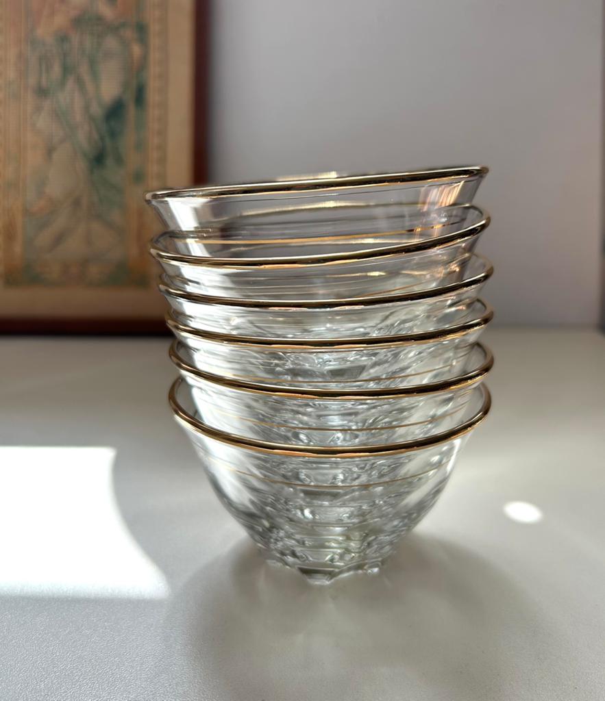 Italiaanse coupes met gouden rand, Antiek en Kunst, Antiek | Glas en Kristal, Ophalen of Verzenden