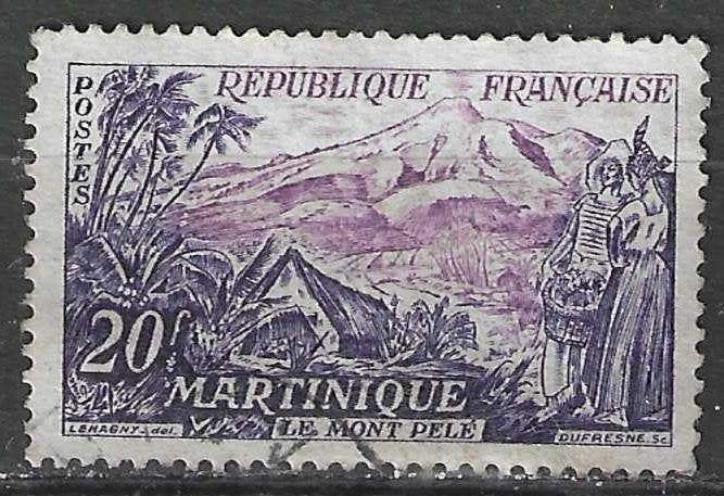 Frankrijk 1955 - Yvert 1041 - Montagne Pelee Martinique (ST), Verzenden, Gestempeld