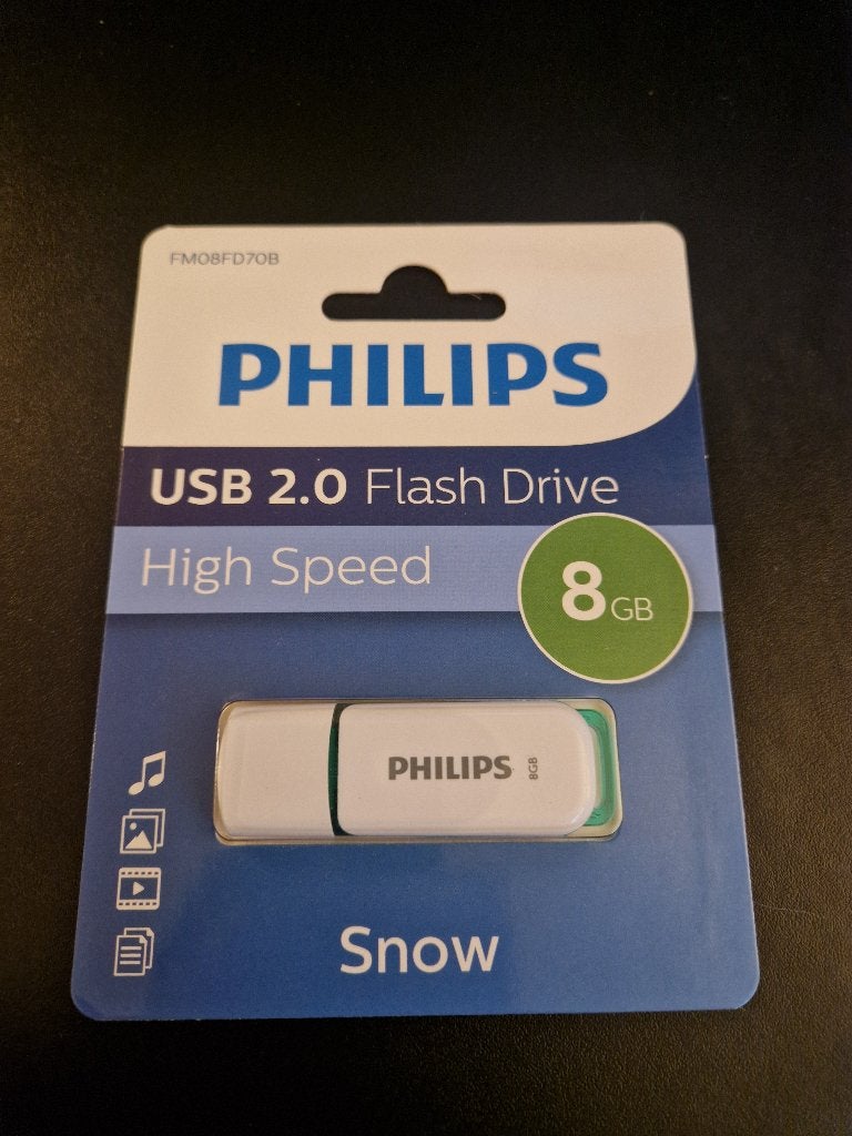 Philips USB flash drive Snow Edition 8GB, USB2.0, Computers en Software, Verzenden, Nieuw, 8 GB