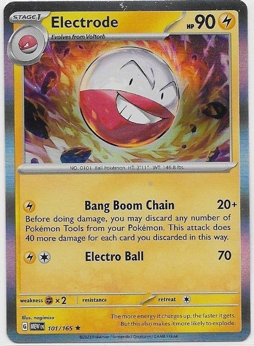 Pokemon 151,  Electrode [holo] 101/165, Verzenden, Nieuw, Losse kaart