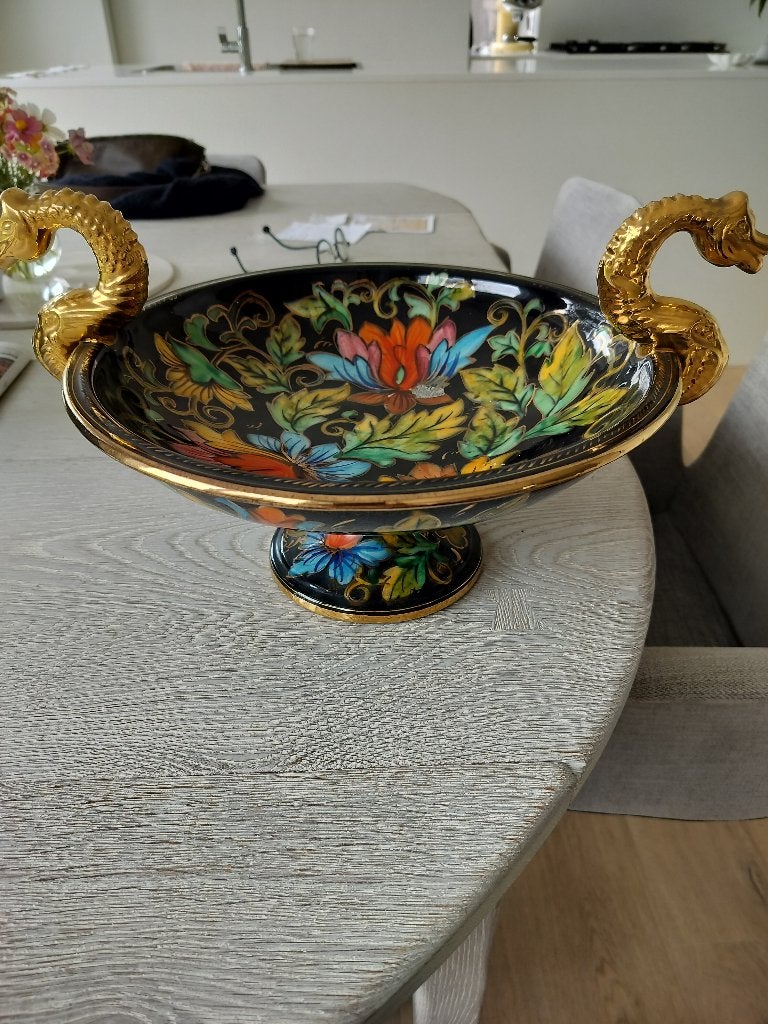 Schaal Bequet met slangenhandvaten, Antiek en Kunst, Ophalen of Verzenden
