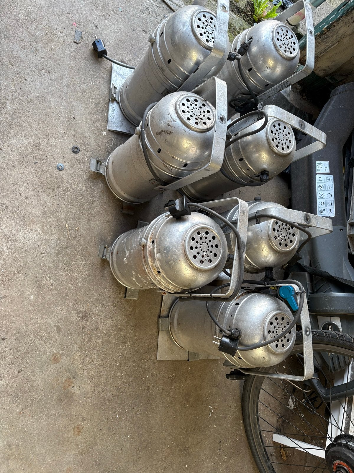 Set van 6 Vintage Theater Spots / Studio Lampen, Ophalen, Gebruikt