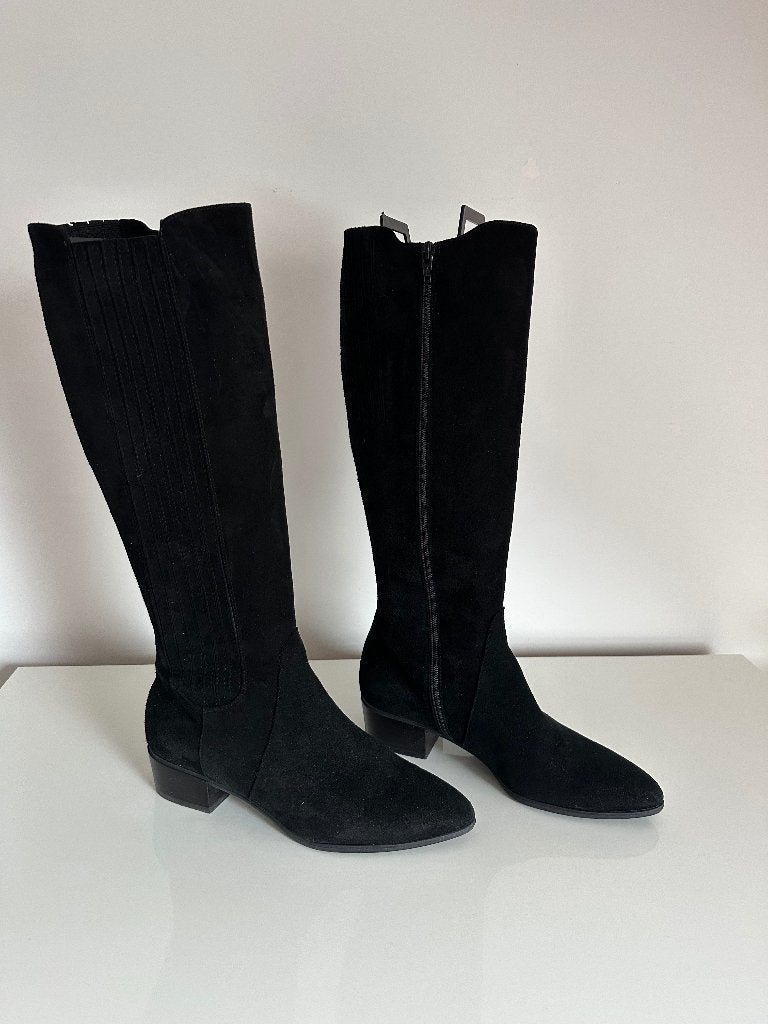 Suede dames laarzen zwart maat 38, Hoge laarzen, Zwart, Nieuw, Ophalen of Verzenden
