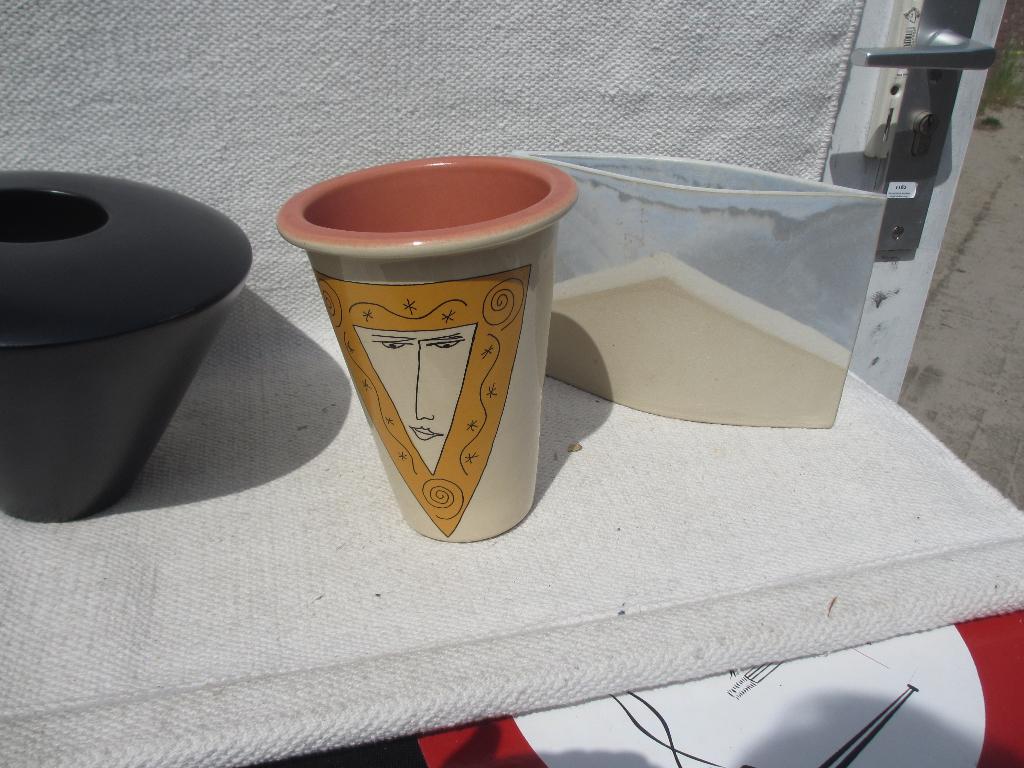 Design vazen Vila Pottery/Velsen/ Eng-Lys Denmark/PG Olsson, Gebruikt, Overige kleuren, Aardewerk of Porselein, Ophalen of Verzenden