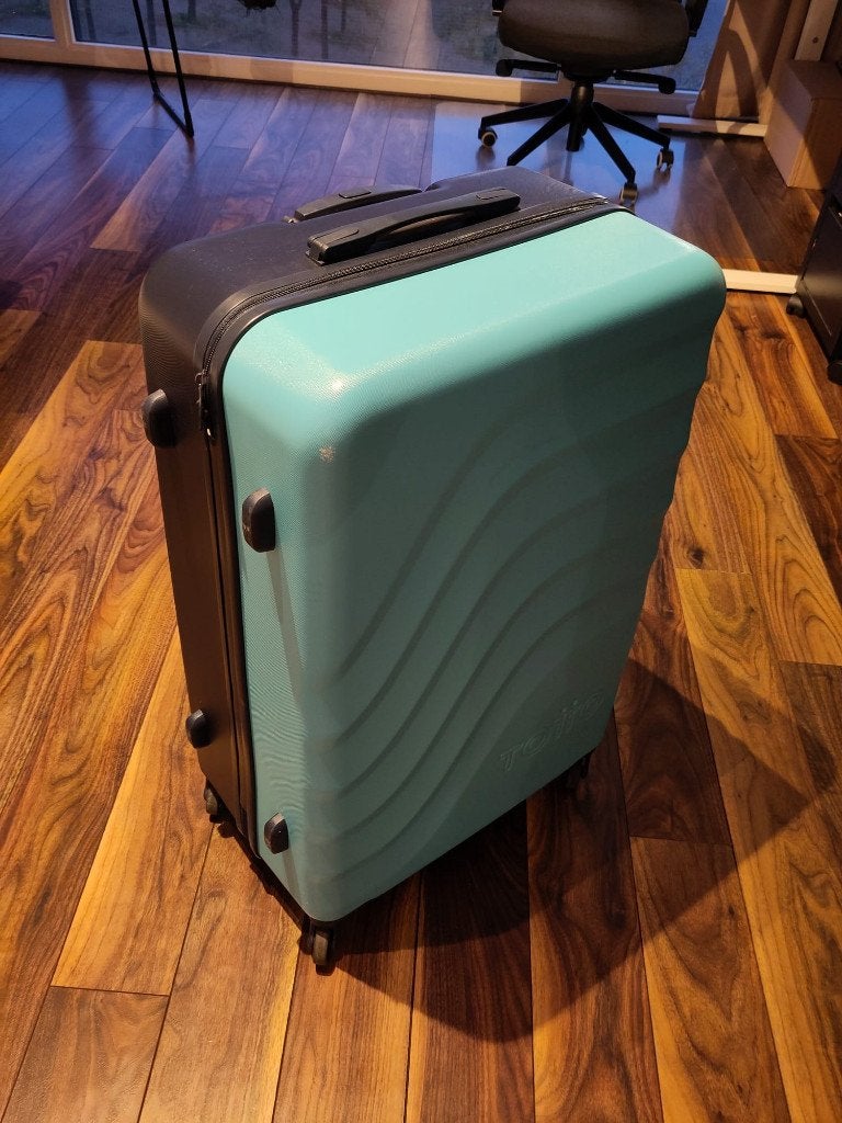 Totto Bazy Koffer - Groot, Turquoise, Zo goed als nieuw, Ophalen, Hard kunststof, 45 tot 55 cm, Zo goed als nieuw