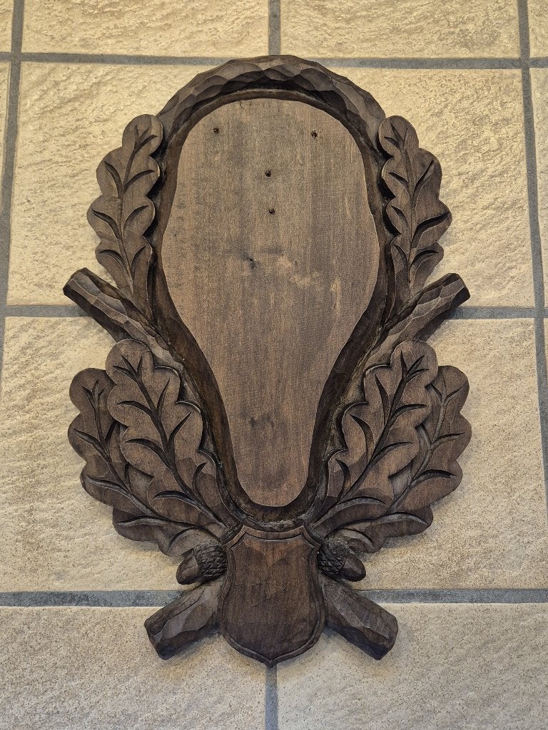 Black Forest Trofeeplank met Eiken Decoratie, Ophalen of Verzenden, Gebruikt, Hert, Gewei of Kop