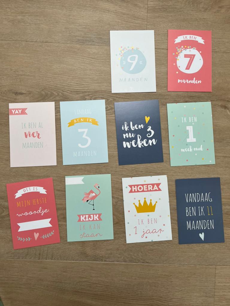 Mijlpaal kaarten baby, Ophalen of Verzenden, Zo goed als nieuw, Kraamcadeau