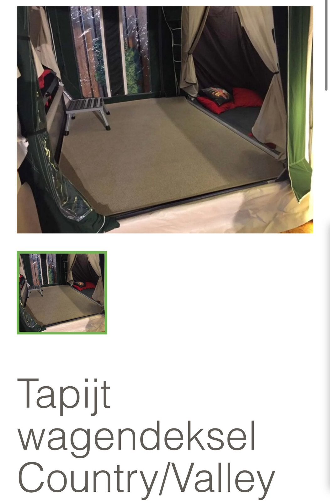 Combi camp wagendeksel tapijt, Ophalen
