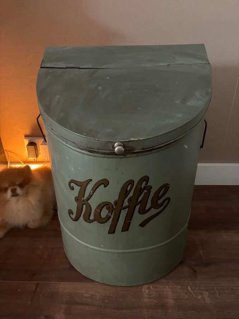 Groot brocante koffieblik - Vintage opberger, Ophalen