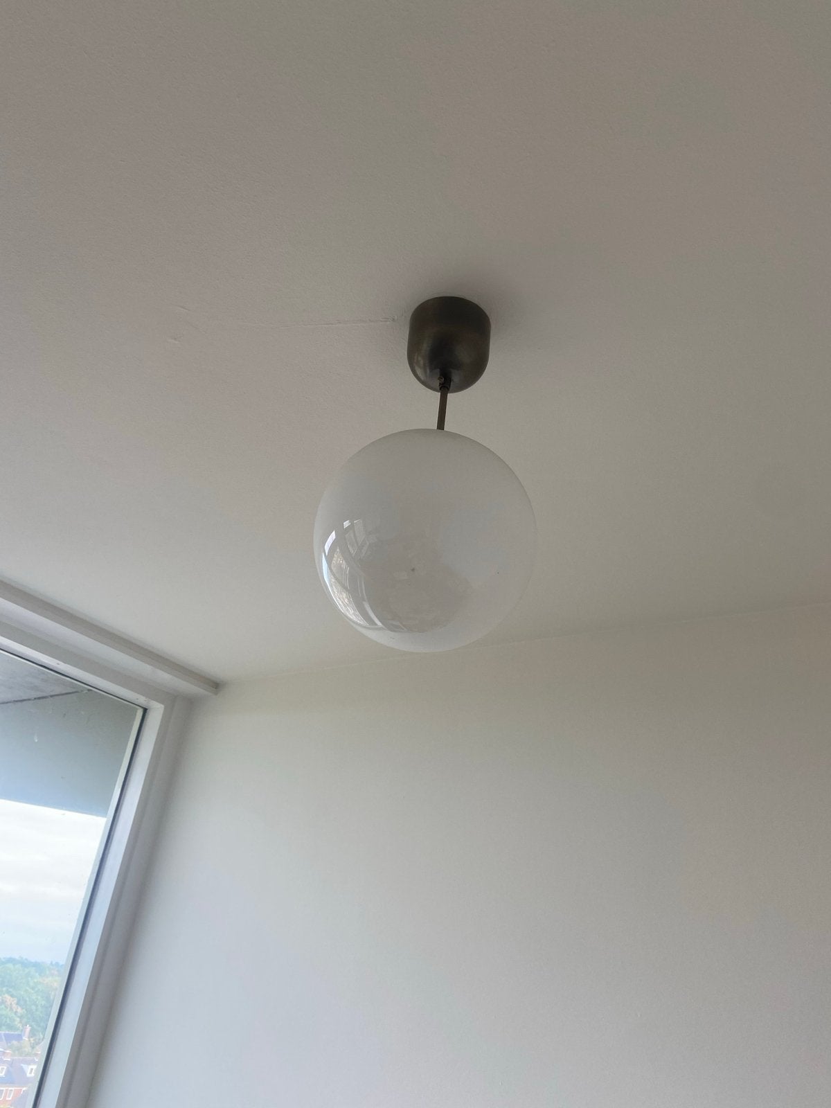 2x IKEA Holjes Plafondlamp - Glazen Bol Lamp, Ophalen, Hanglamp, Design, Zo goed als nieuw