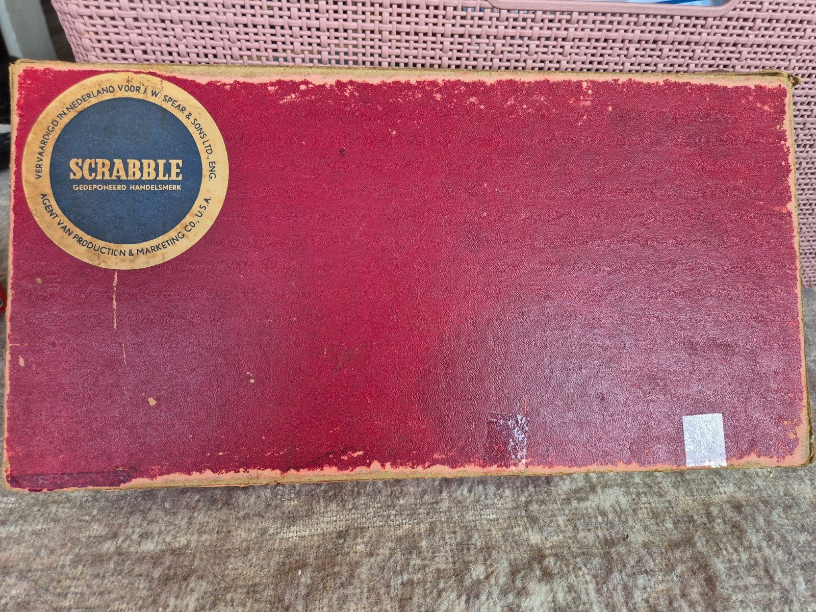 Vintage Scrabble Bordspel - Nederlands, Hobby en Vrije tijd, Drie of vier spelers, Ophalen of Verzenden, Gebruikt, J.W. Spear & Sons Ltd.