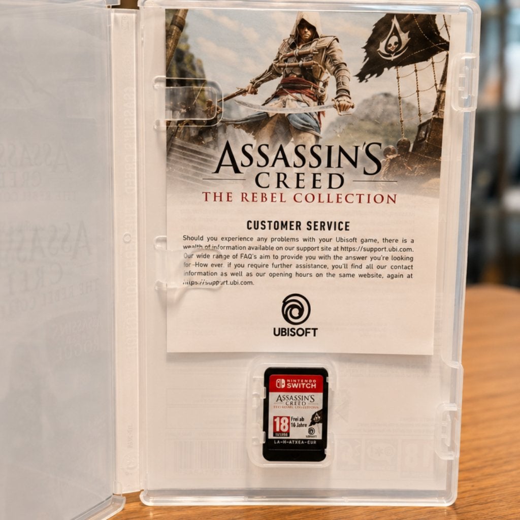 Assassin's Creed The Rebel Collection - In Nette Staat, Nintendo, Gebruikt, Support@nintendo.com, 11-1 Hokotate-cho, Kamitoba, Minami-ku
Kyoto 601-8501
Japan