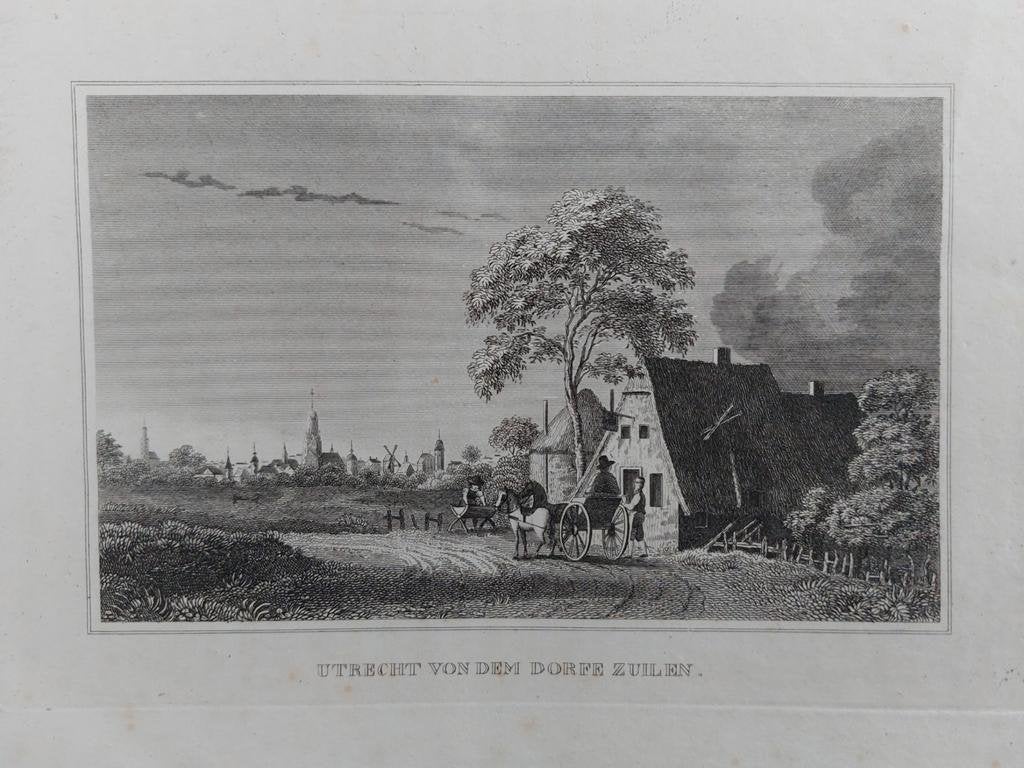25 / Utrecht von dem dorfe Zuilen / gravure ca 1860, Ophalen of Verzenden