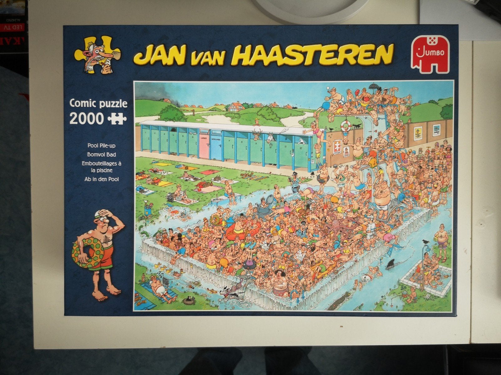 Jan van Haasteren Comic Puzzle - Pool Pile-up 2000 stukjes, Ophalen of Verzenden, Meer dan 50 stukjes, Gebruikt, 6 jaar of ouder
