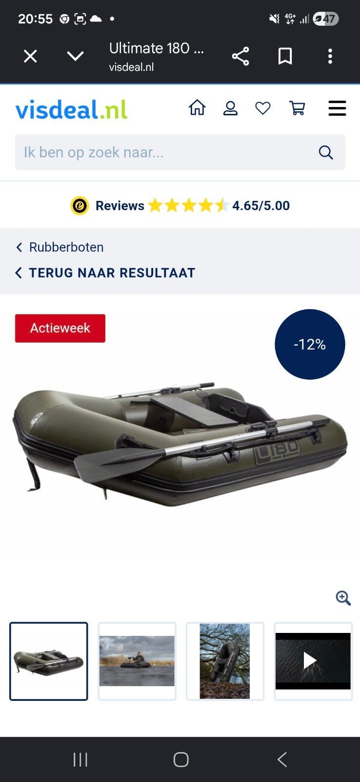 rubberbootje 180cm, Ophalen, Zo goed als nieuw, Eén persoon, Kajak
