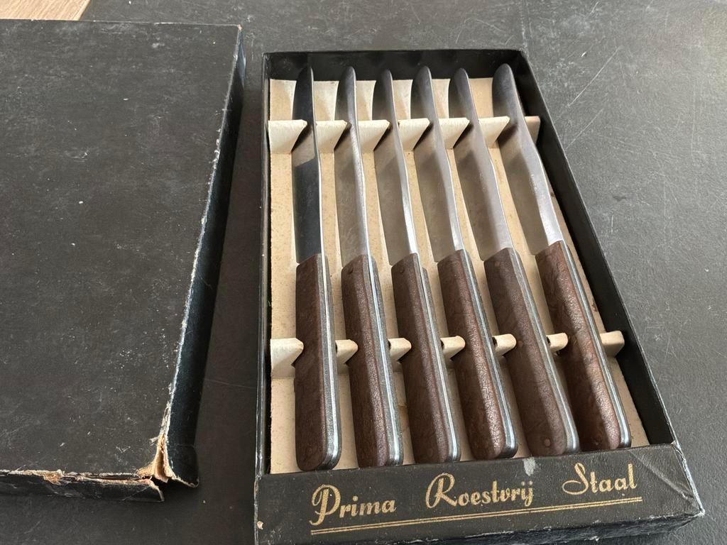 Vintage messenset Prima Roestvrij Staal, Ophalen of Verzenden