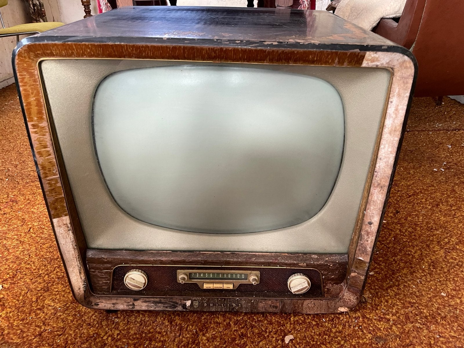 Philips Leonardo L KR 03 Televisie TV Luxus circa 1958 KR03, Antiek en Kunst, Antiek | Tv's en Audio, Ophalen