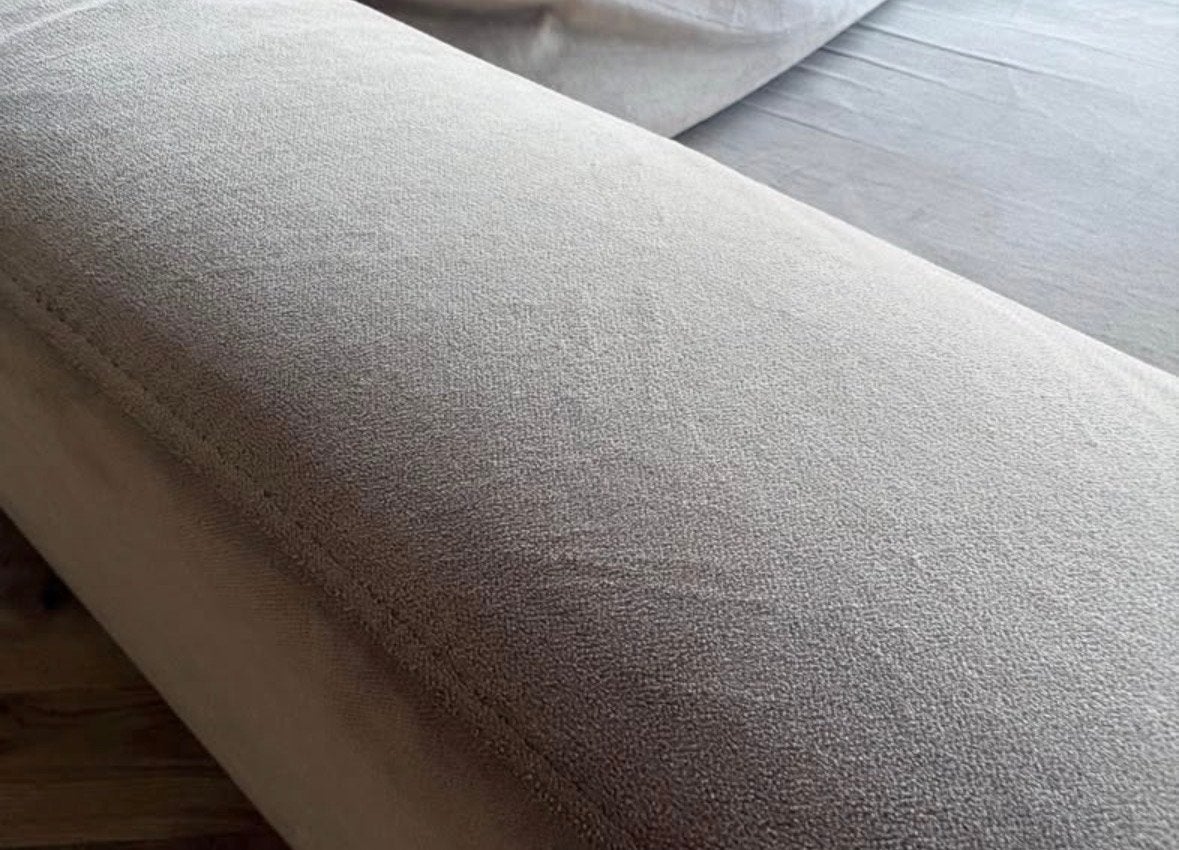 Beige 2,5-zits bank - Comfortabel en stijlvol, Ophalen, Driepersoons, 75 tot 100 cm, Zo goed als nieuw
