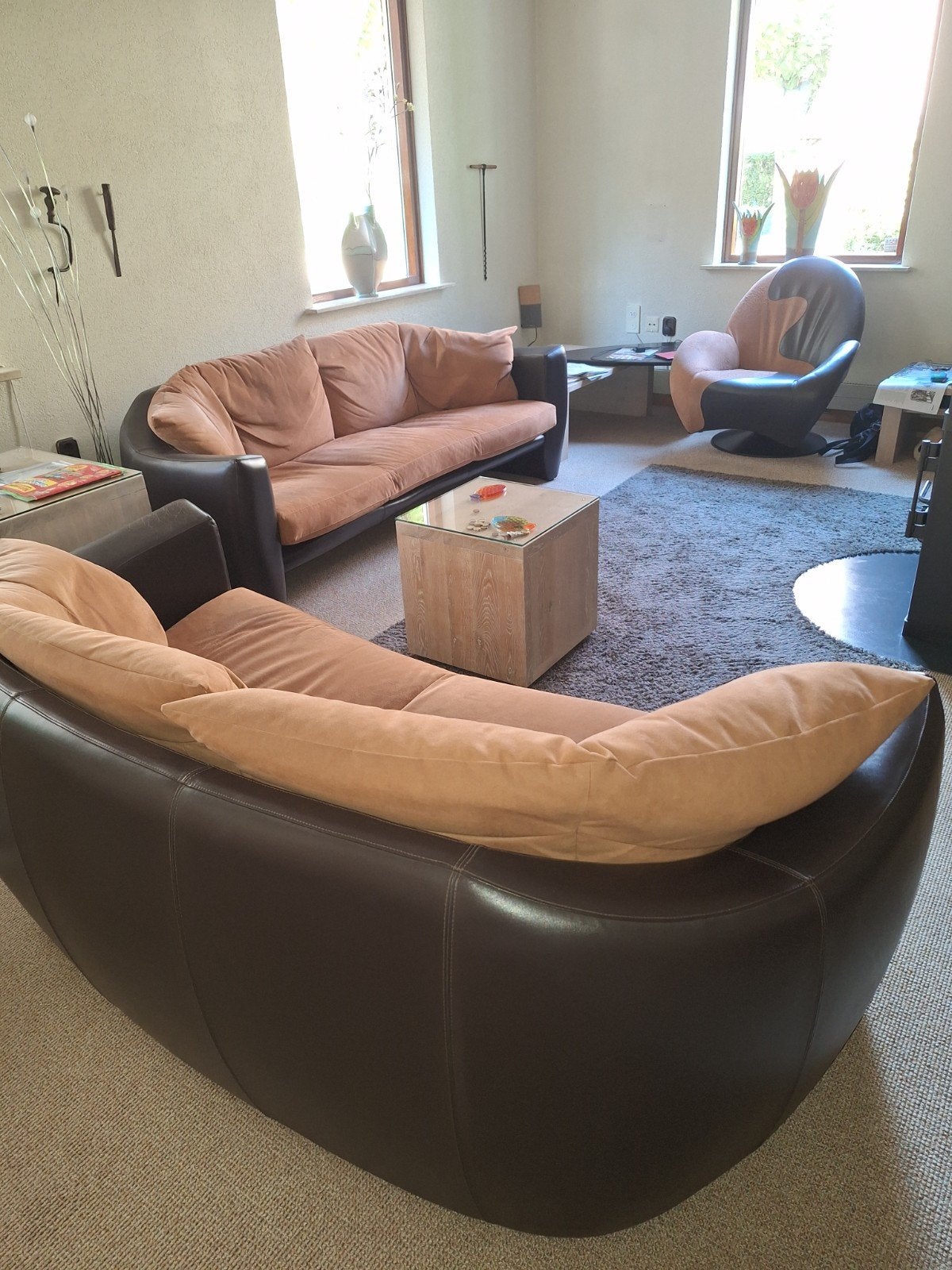 Leolux Banken en Fauteuil (2,5 en 3 zits, 190/210 cm), Modern., Gebruikt, 150 tot 200 cm, Driepersoons