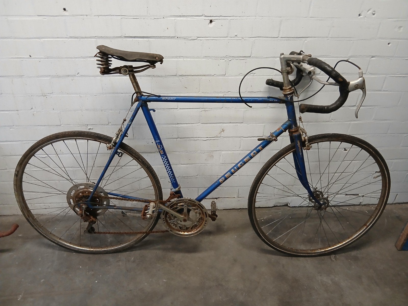 Vintage Peugeot racefiets - Opknapper, Fietsen en Brommers, Gebruikt, Staal, 57 tot 61 cm, Ophalen