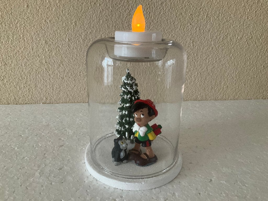 Disney Pinocchio - theelicht houder stolp, Verzamelen, Disney, Ophalen of Verzenden, Peter Pan of Pinokkio, Zo goed als nieuw