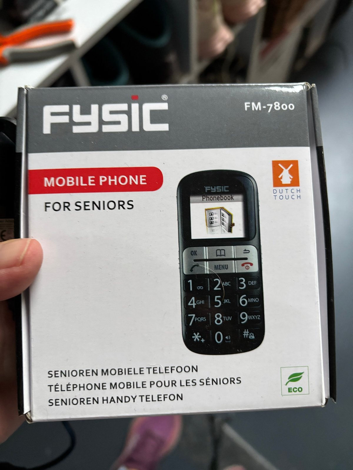 Fysic FM-7800 Senioren Mobiele Telefoon, Geen camera, Nieuw, Ophalen of Verzenden, Klassiek of Candybar