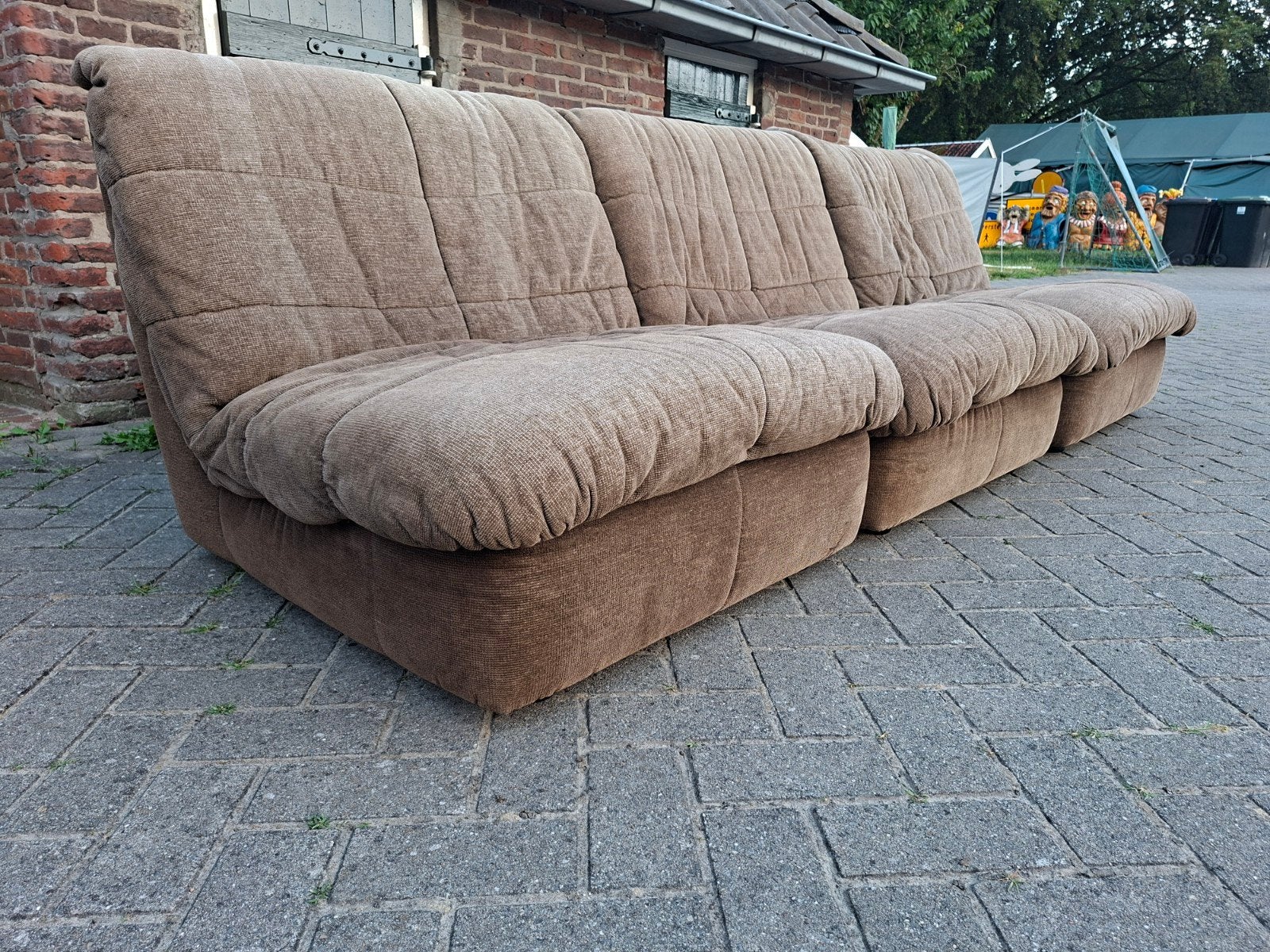 Set van 3 vintage modulaire Cinna France stoelen / bank, Ophalen, Gebruikt, Rechte bank