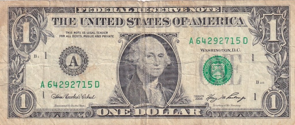 Verenigde Staten 1 dollar 2006 boston/massachusetts, Postzegels en Munten, Bankbiljetten | Amerika, Verzenden, Noord-Amerika, Los biljet