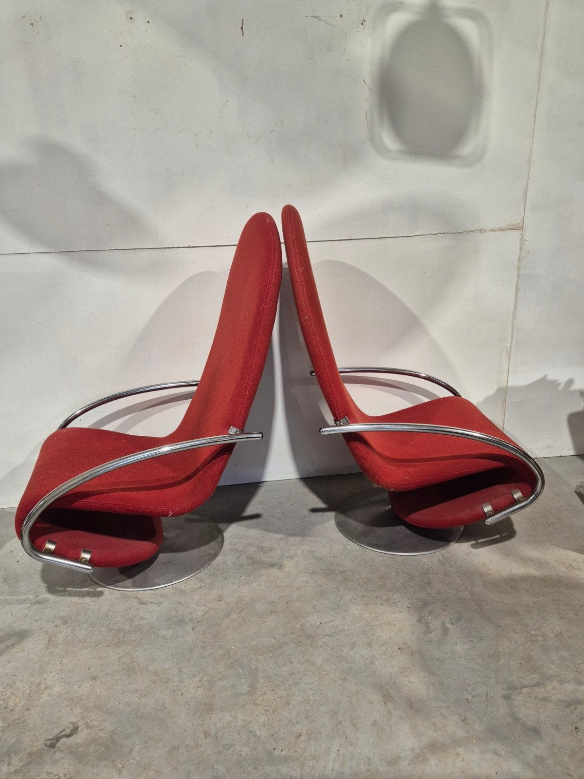 een paar vermer panton voor fritz hansen 123 fauteuils, Huis en Inrichting, Gebruikt, Frits hansen, Onbekend, 75 tot 100 cm
