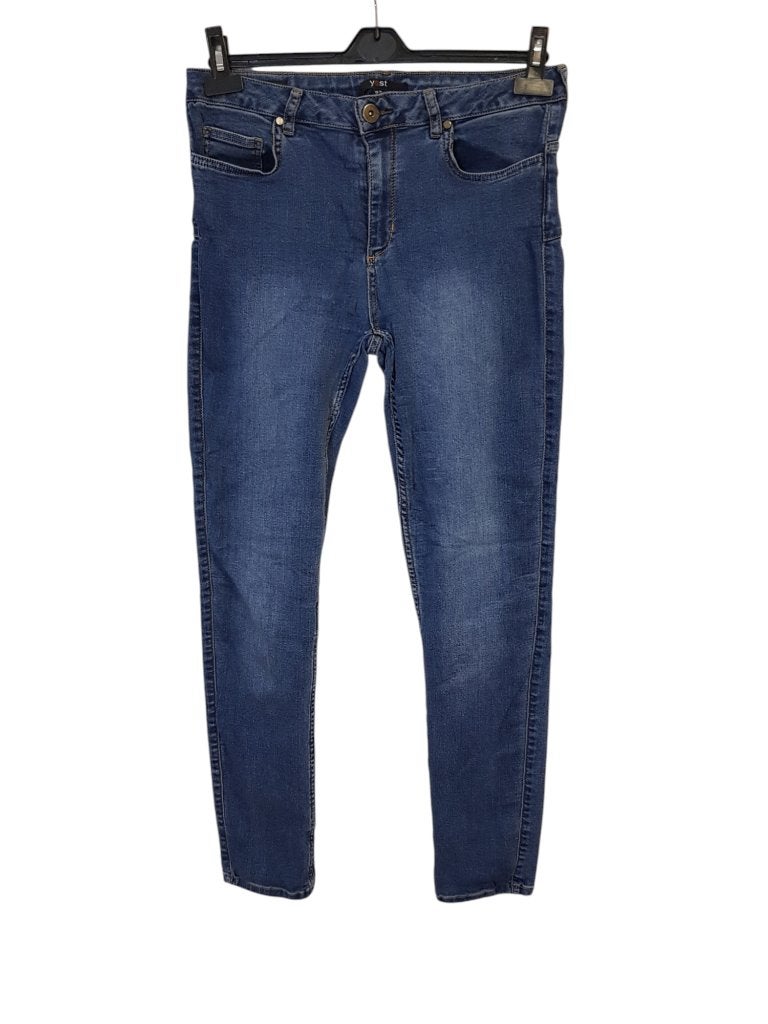 Fijne donkerblauwe Yest stretch jeans Joy push up maat 48., Overige jeansmaten, Zo goed als nieuw, Yest, Verzenden