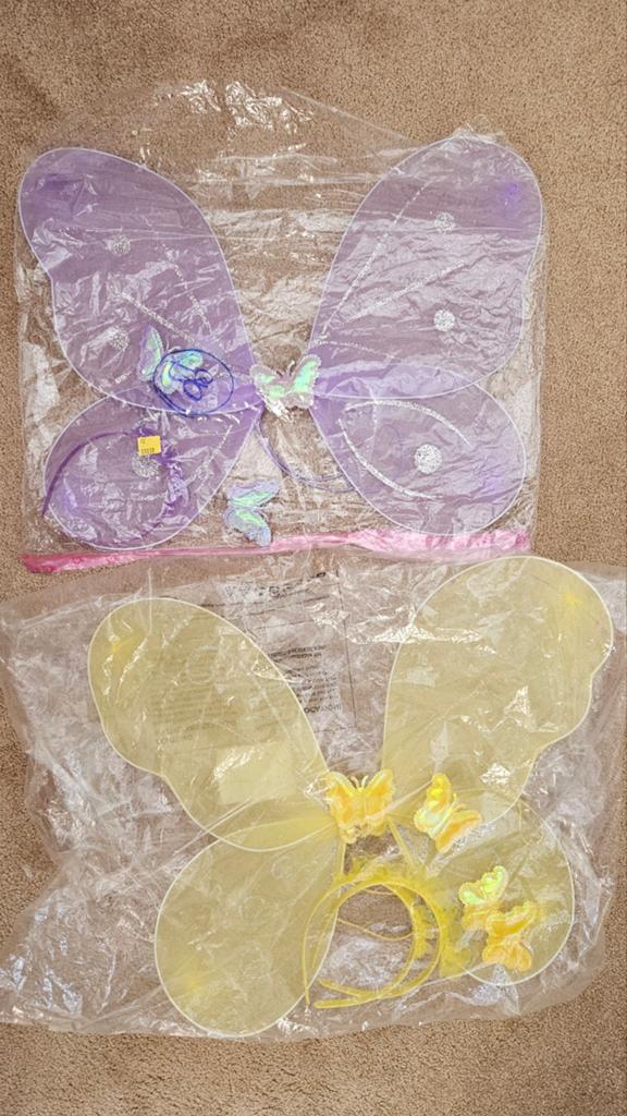 Vlinder vleugels en haarband set (2 stuks), Kinderen en Baby's, Carnavalskleding en Verkleedspullen, Ophalen, Zo goed als nieuw