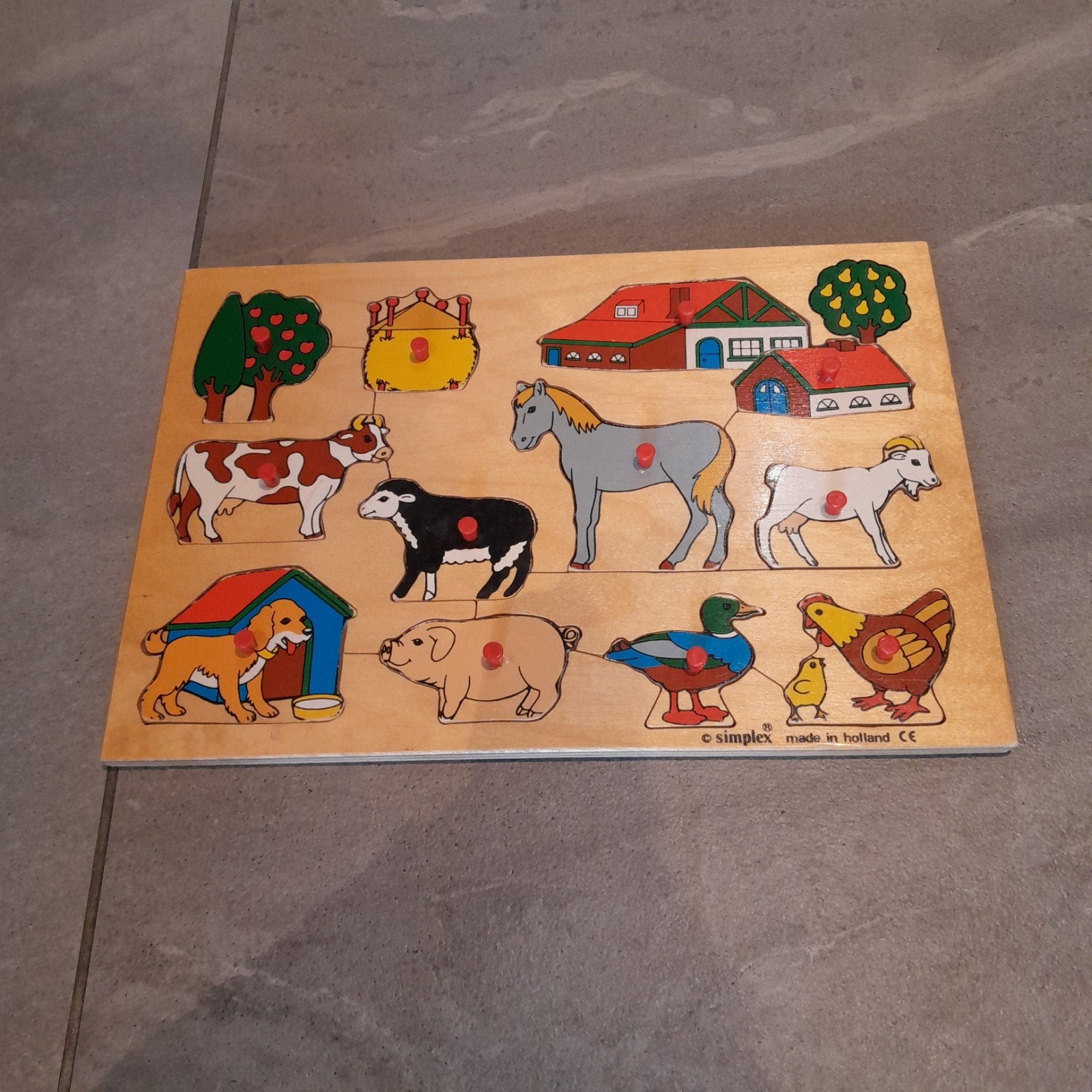 Houten Boerderij Dieren Puzzel voor Kinderen, Ophalen of Verzenden, Gebruikt, Puzzelen