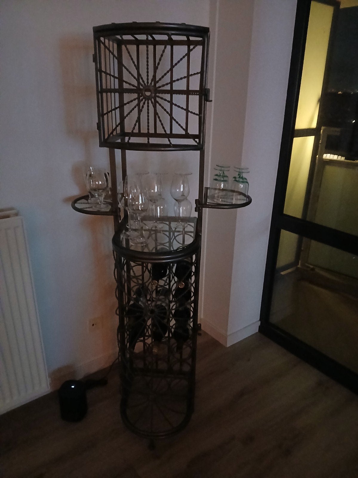 Wijnrek met glazenhouder en opbergvak, Ophalen of Verzenden