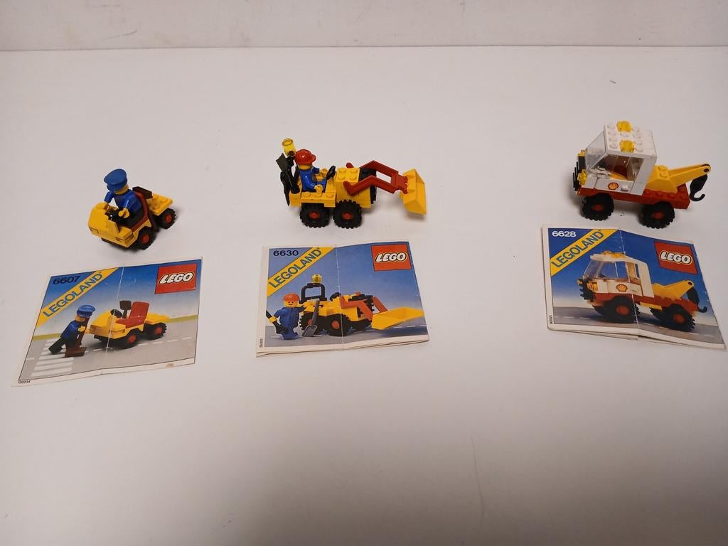 Vintage lego sets legoland 6607, 6630 en 6628 met boekjes, Ophalen of Verzenden