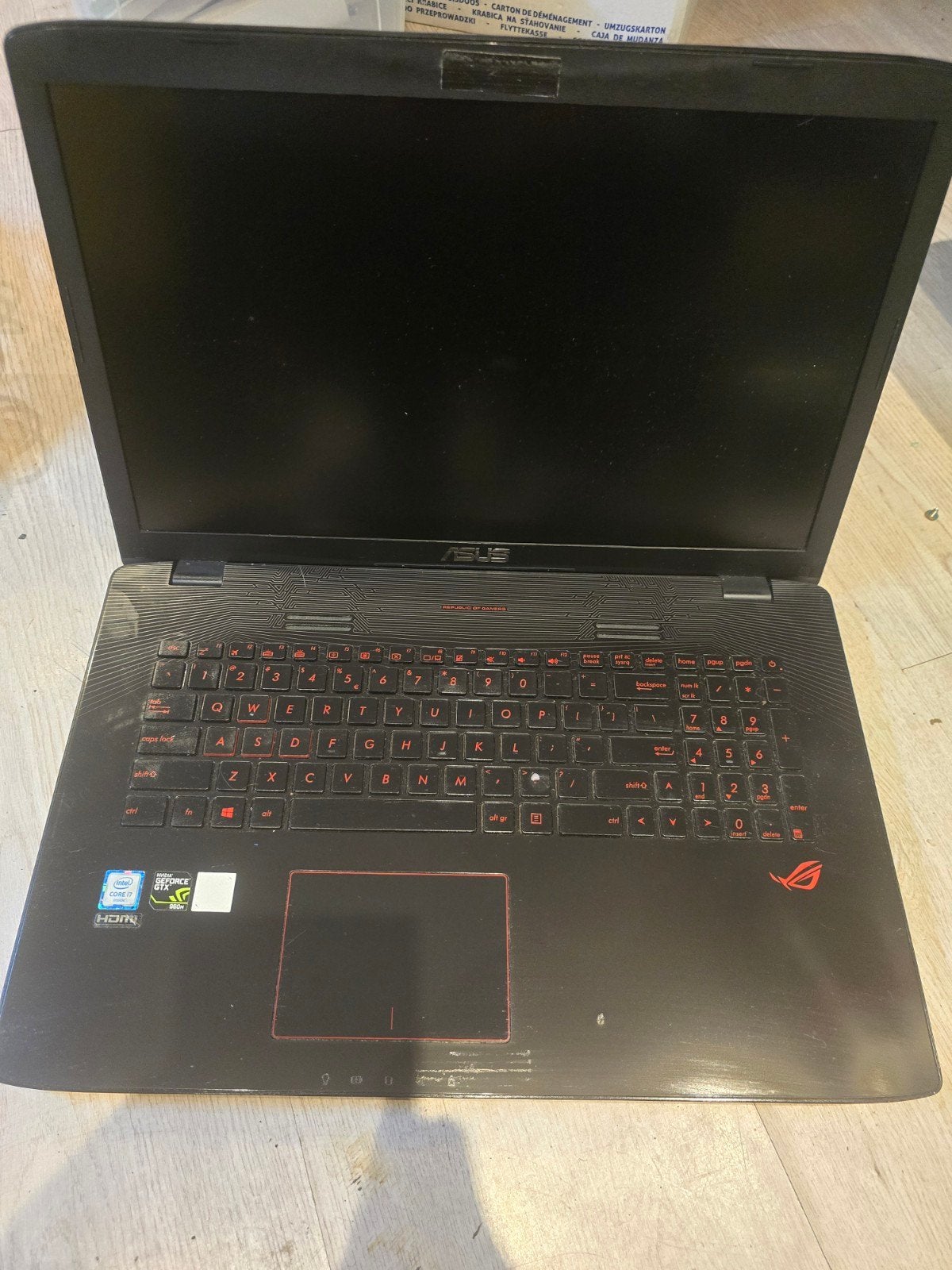 ASUS ROG GL752VW Gaming Laptop - Defect voor onderdelen, Ophalen of Verzenden, Niet werkend