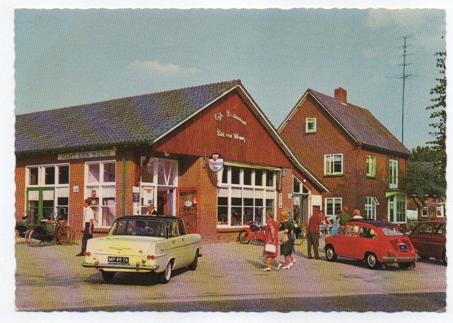 Hoenderloo Café met Dommelsch bier reclame Opel Fiat, Ophalen of Verzenden, 1960 tot 1980, Ongelopen, Gelderland