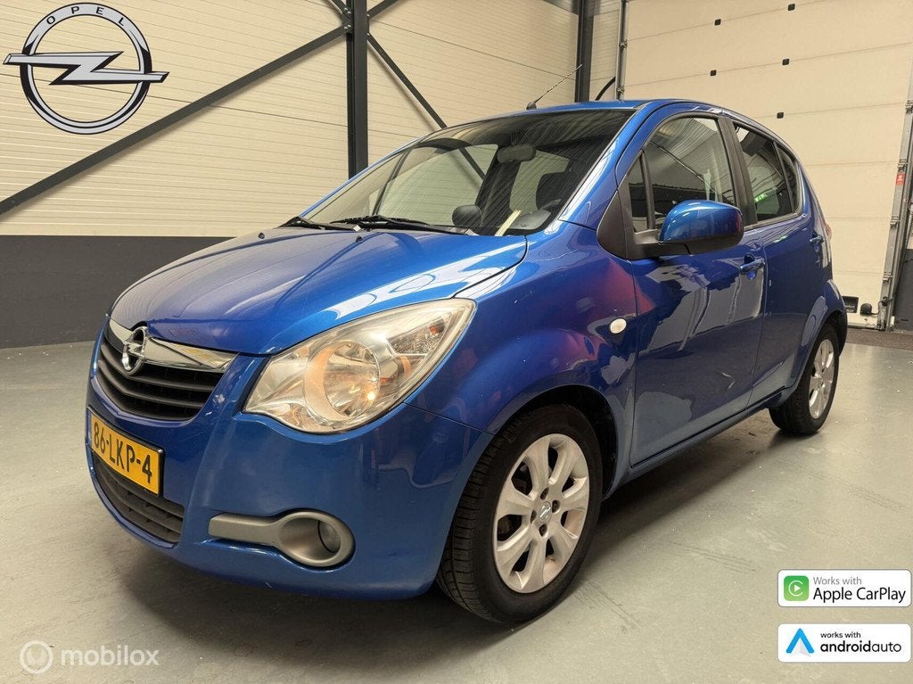 Opel Agila 1.2 Edition Automaat Airco|CarPlay-Android, Auto's, 4 cilinders, Blauw, Origineel Nederlands, Bedrijf