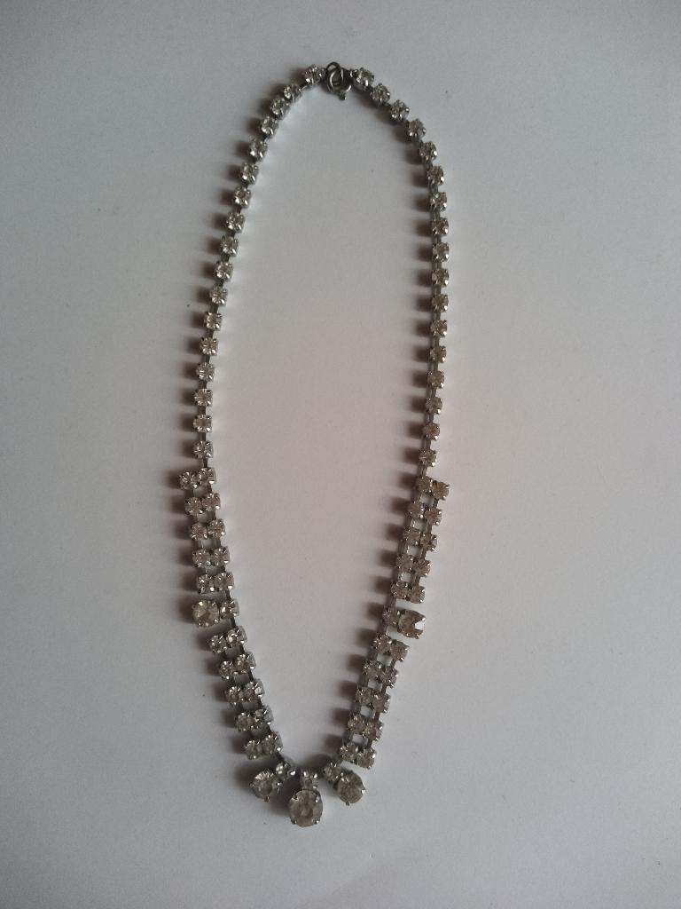 Ketting Rhinestone Jewellery retro jaren 50 (11), Ophalen of Verzenden, Zo goed als nieuw, Zilver, Overige materialen