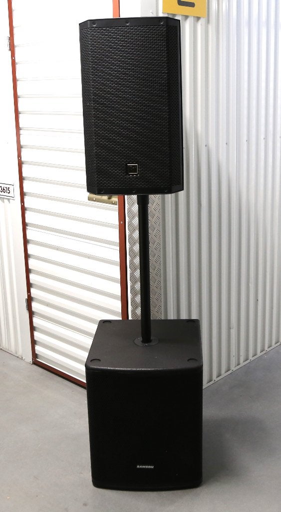 Samson 15inch compacte subwoofer D-1500 1000watt izgs 2stuks, Subwoofer, Zo goed als nieuw, AUX-ingang, Ophalen