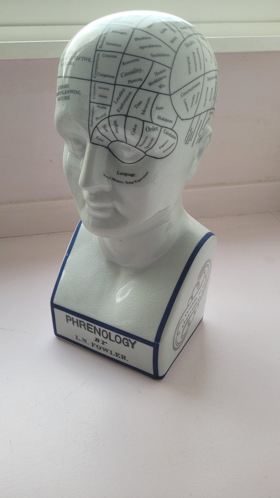 Hoofd/ Buste/ beeld/ keramisch/ Phrenologie/ L.N. Fowler, Ophalen