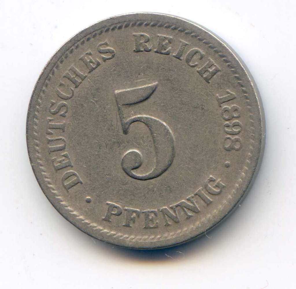 Duitsland 5 Pfennig 1898 D, Ophalen of Verzenden, Duitsland