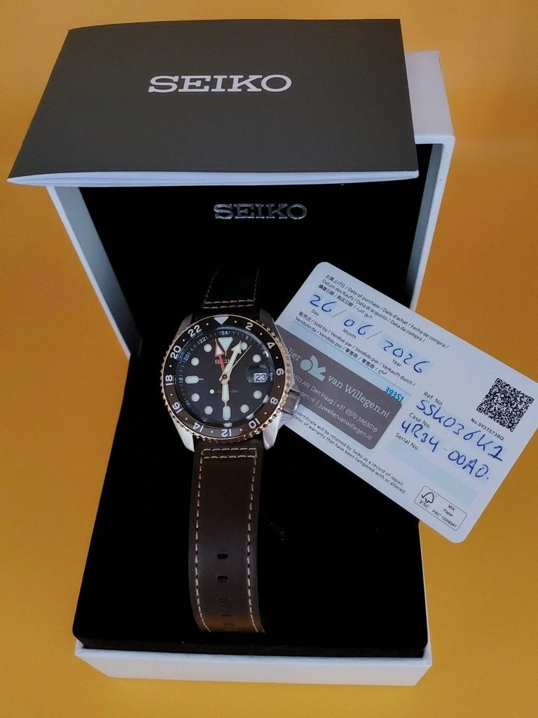 Seiko 5 Sports GMT (SSK036K1) – Met Doos &  Garantie, Sieraden, Tassen en Uiterlijk, Seiko, Leer, Staal, Polshorloge