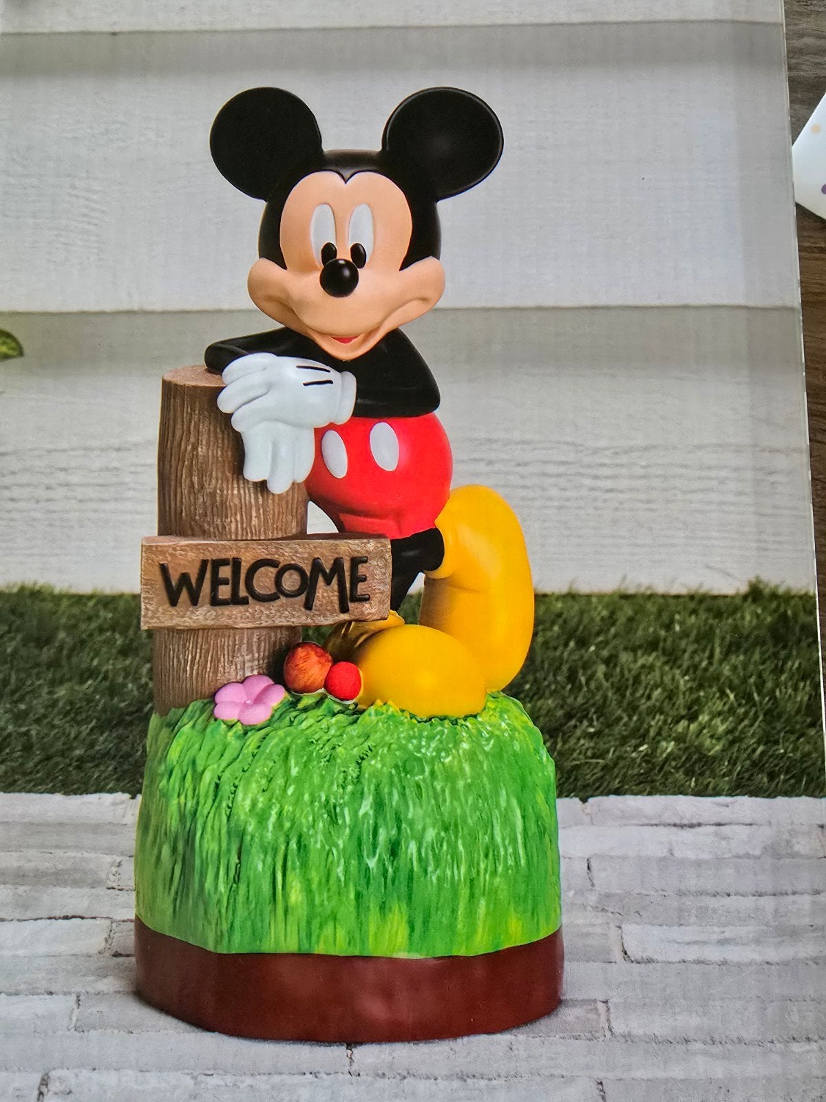 Mickey Mouse Tuinbeeld - Hard Plastic/Rubber Welkomstbeeld, Ophalen of Verzenden, Gebruikt, Kunststof, Overige typen