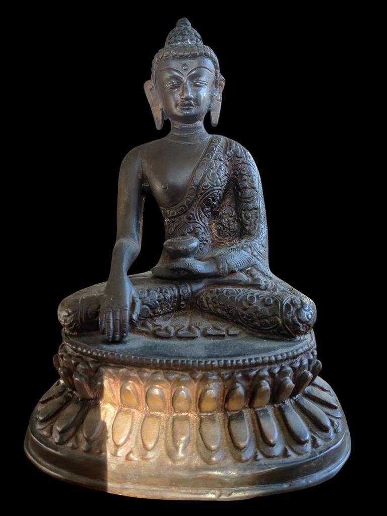 Antieke bronzen boeddha buddha, Ophalen of Verzenden