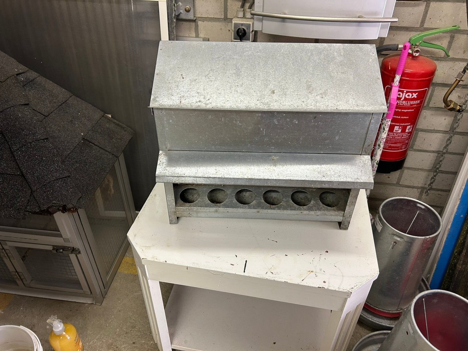 grote voer silo voor pluimvee. 43 ltr, Ophalen of Verzenden, Zo goed als nieuw, Drinken en Voederen