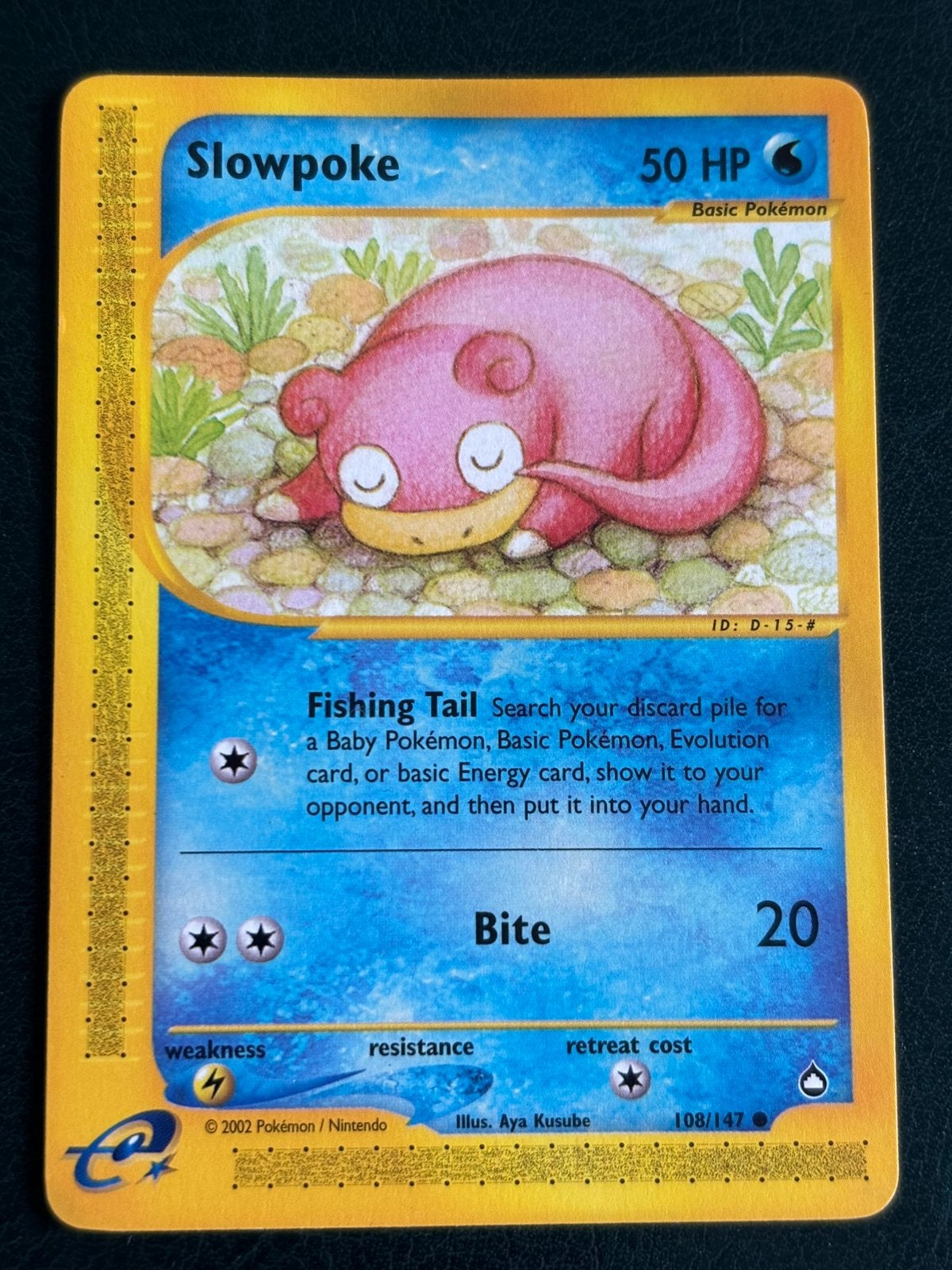 Slowpoke #108 Pokemon Aquapolis, Ophalen of Verzenden, Zo goed als nieuw