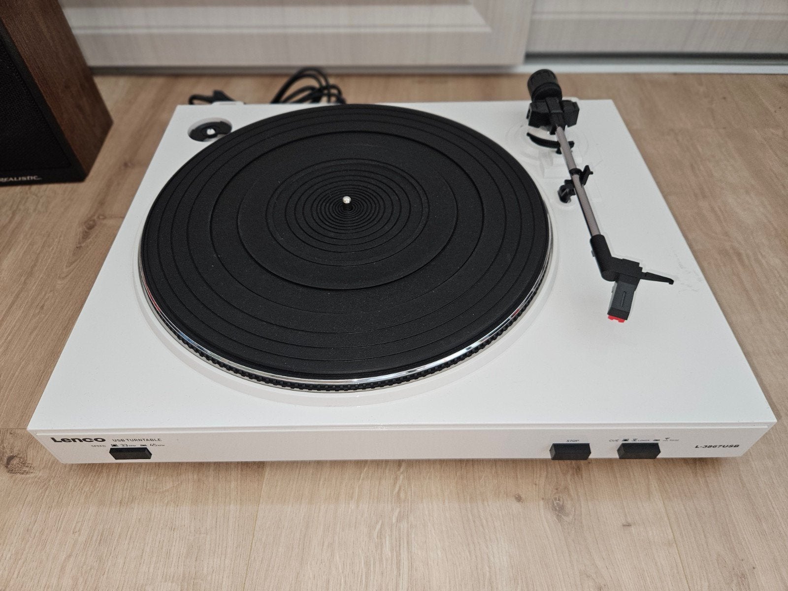 Lenco L-3867USB Platenspeler Wit met Realistic 10W Boxen, Gebruikt, USB-aansluiting, Platenspeler, Ophalen