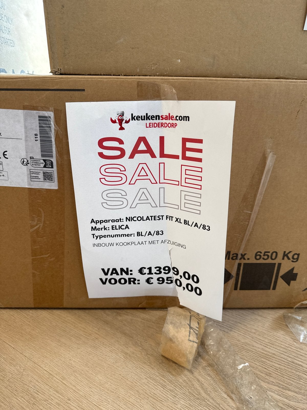 ELICA NICOLATEST FIT XL BL/A/83 Inbouw Kookplaat met Afzuigi, Ophalen, Nieuw, Inbouw